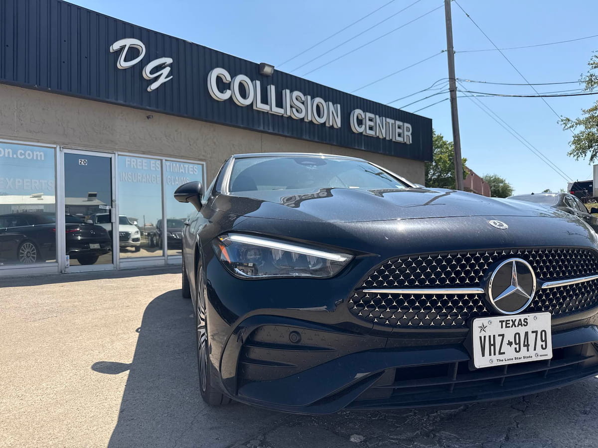 DG Collision Center storefront — I-CAR Gold Class auto body shop at 693 Metro Park Cir, Lewisville TX