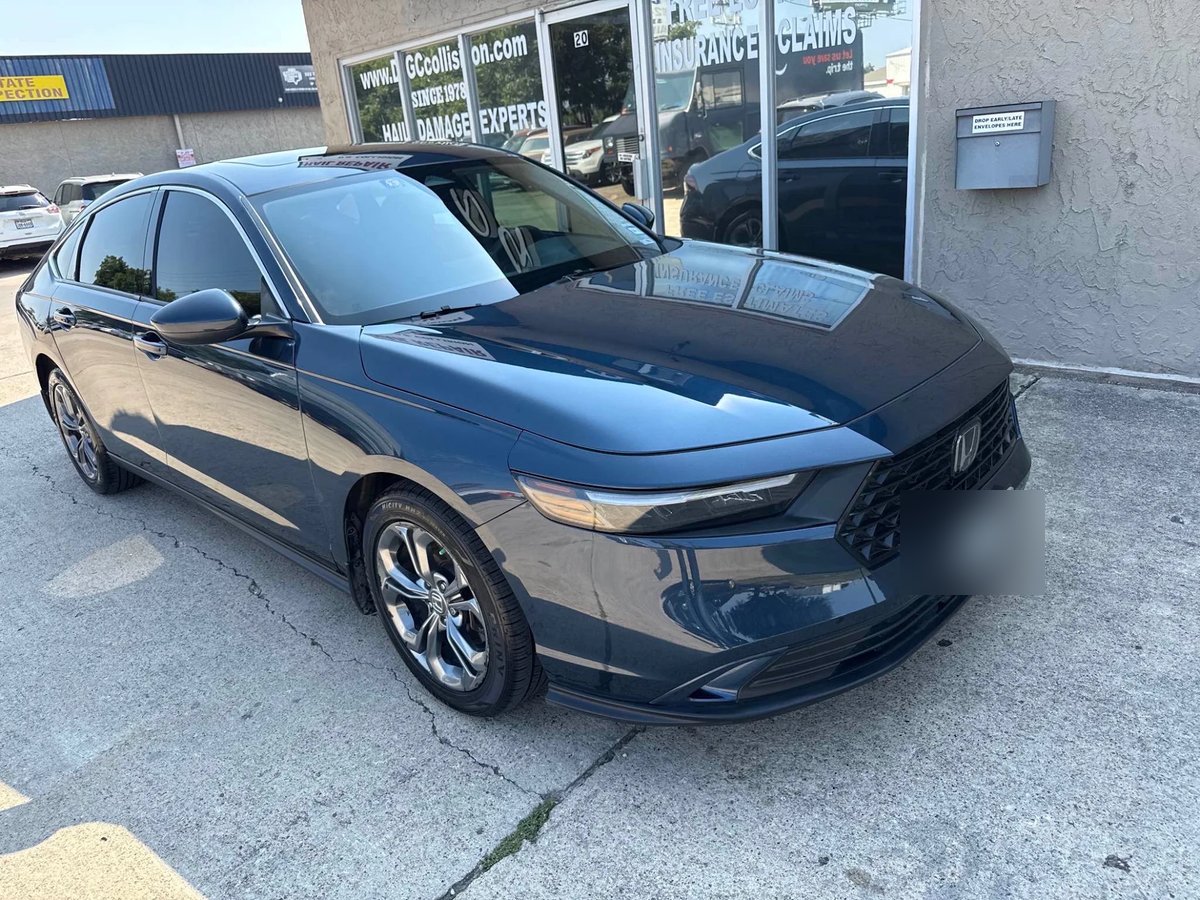 Honda Accord front end repaired and refinished at DG Collision Center Lewisville TX